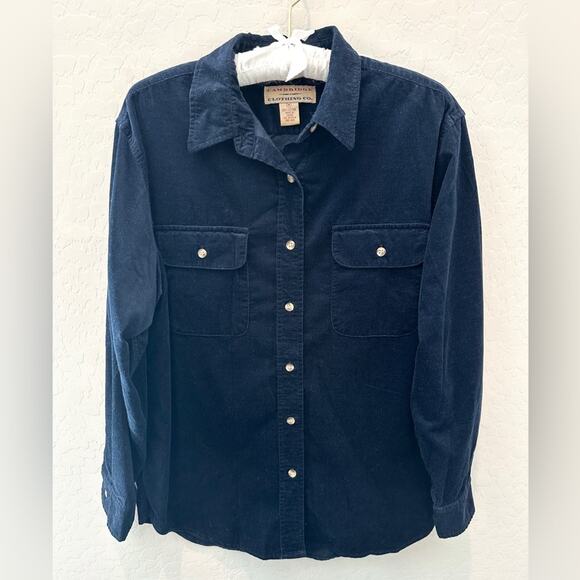CAMBRIDGE CLOTHING | Vintage Retro Navy Blue Corduroy Button Down Shirt | Medium - Picture 1 of 6